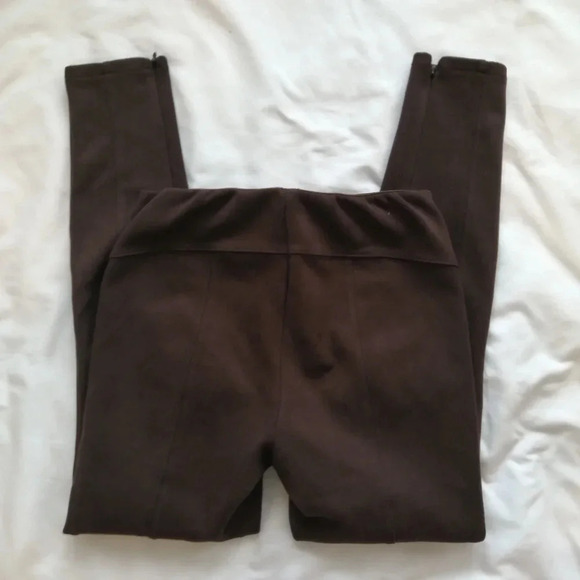 by Anthropologie Faux Suede Brown Legging Pants with Zipper Ankles 25 - Picture 9 of 15